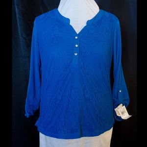 NWT Self Esteem long sleeve lace blouse